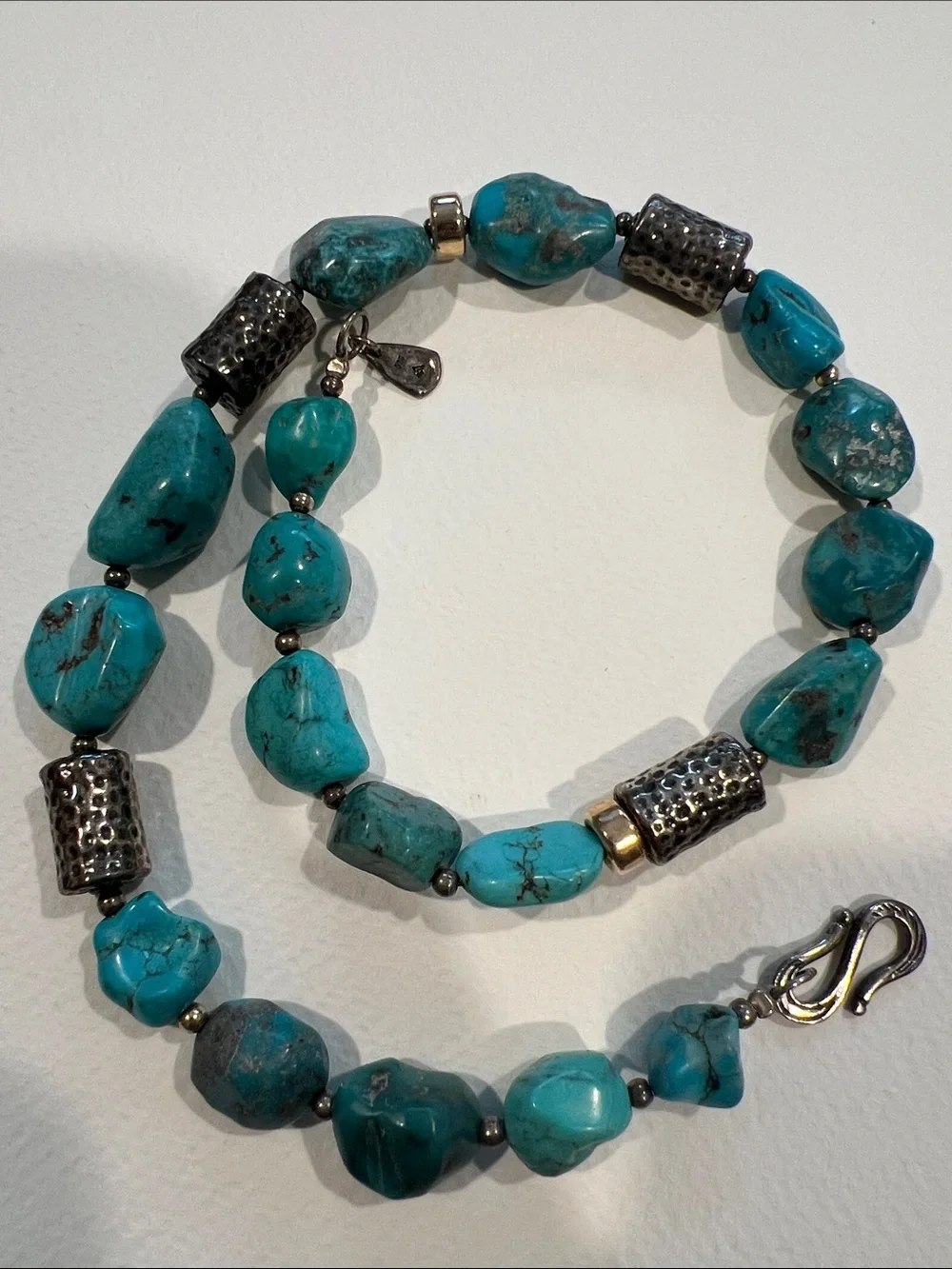 Silpada Sterling Silver Turquoise Stone Bead Necklace